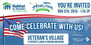 You're Invited Veteran's Village A Patriots Lunch and Ground Breaking