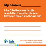 Cost of Home printable sign