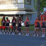Leesburg High School cheerleaders welcoming guests at ground breaking