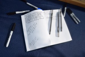 bible signed by guests at ground breaking