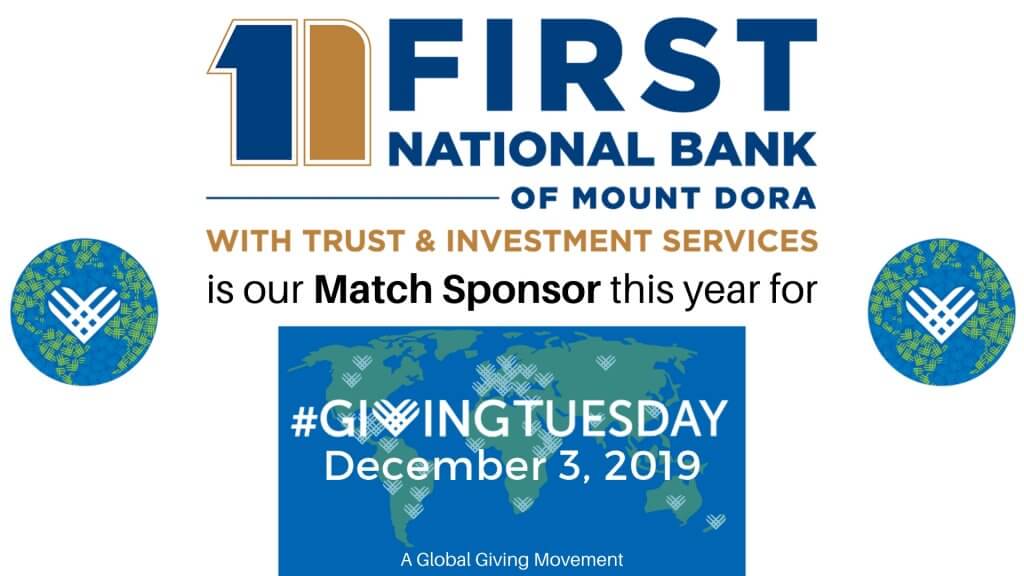 First National Bank of Mount Dora #GivingTuesdsay Match Sponsor
