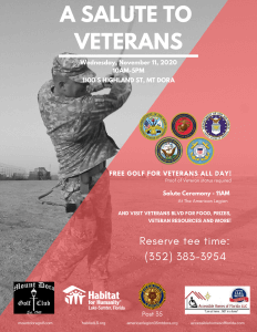 Salute to Veterans Golf Event flyer