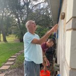 volunteer painting 3 at Veterans Day project 2021