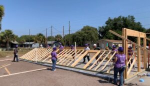 wall raising with First National Bank of Mount Dora 2021