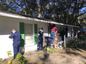cadets painting spruce up the block party in mt dora 2022