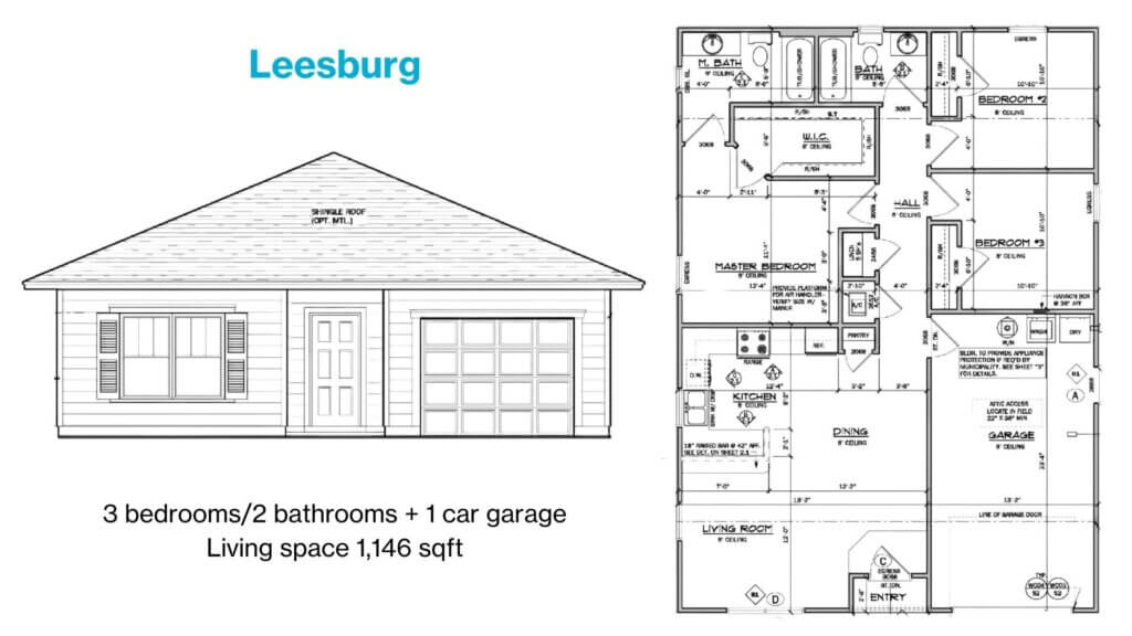 leesburg 2022-2023 elevation & floor plan