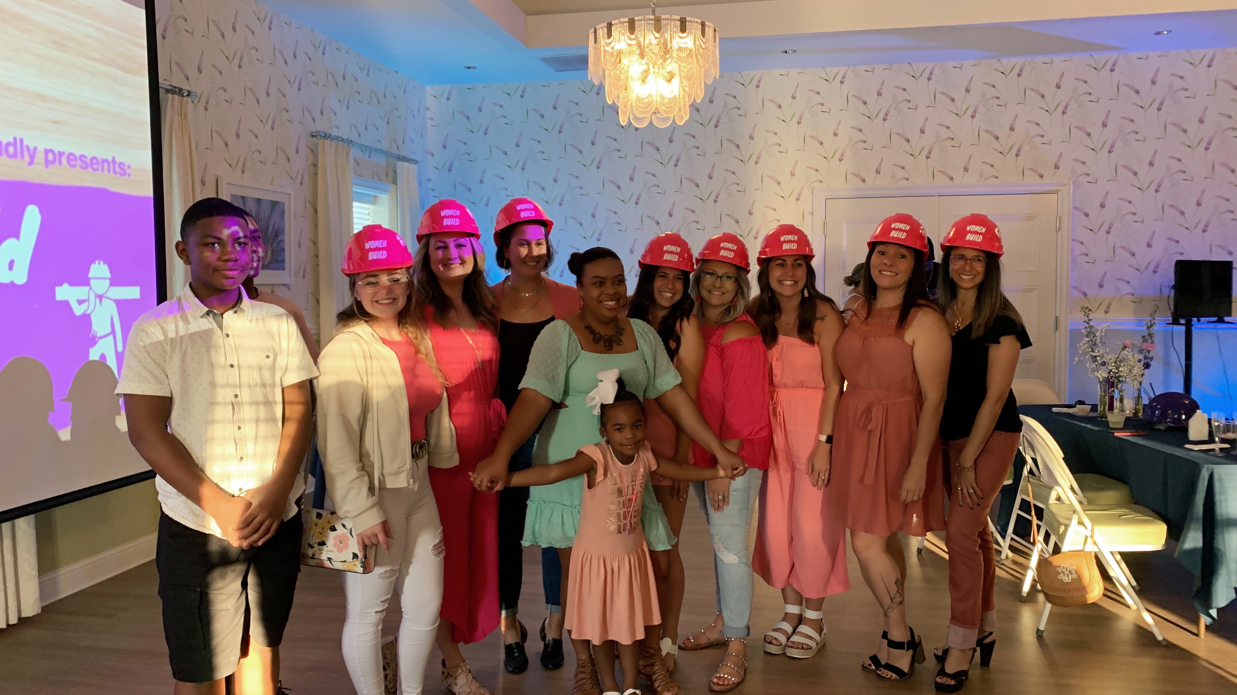 Tynes Family with the Sisterhood of the Pink Hard Hats