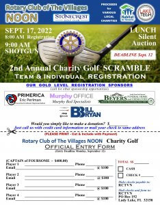 Rotary Club The Villages Noon 2nd Annual Charity Golf Scramble