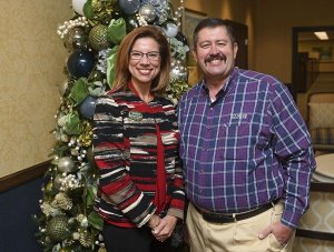 Citizens First Bank’s Michelle Crawford, vice president and marketing officer, and Brad Weber, executive vice president and chief lending officer, have organized a donation drive for Habitat for Humanity of Lake-Sumter. Photo Credit: Rachel Stuart, Daily Sun