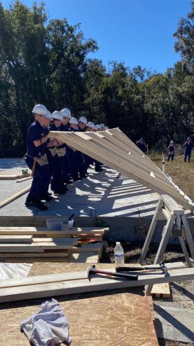 cadets raising a wall 2023
